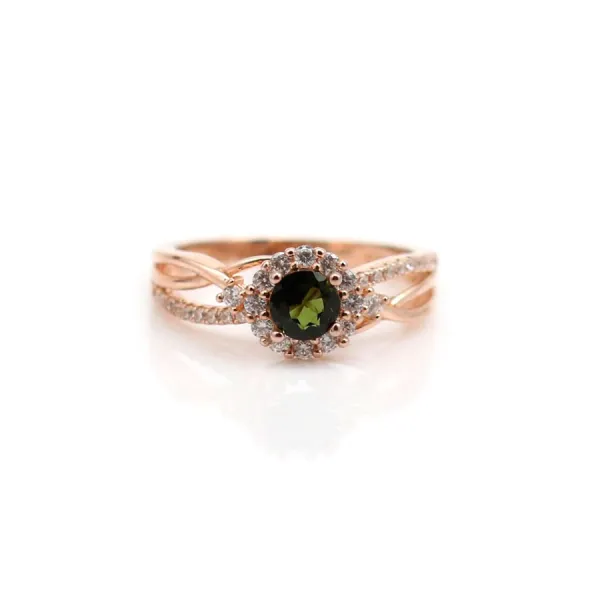 Bague tourmaline en argent 925 rhodié x 1pc
