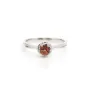 Bague tourmaline rose & zirconium en argent 925 rhodié x 1pc