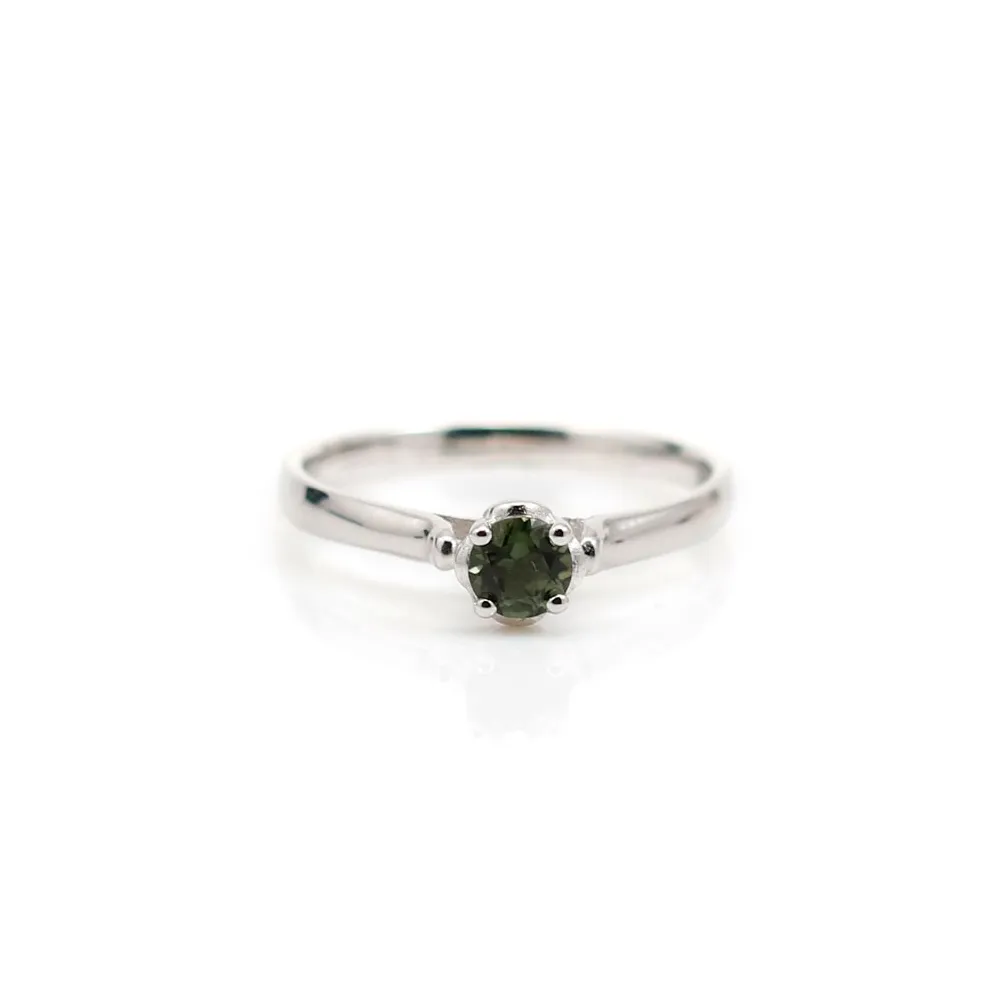 Bague tourmaline en argent 925 rhodié x 1pc
