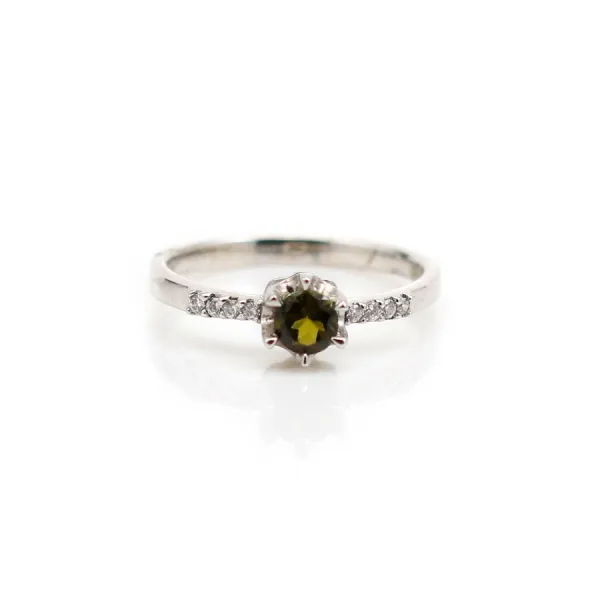 Bague tourmaline en argent 925 rhodié x 1pc