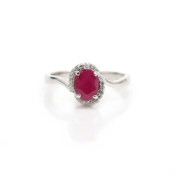 Bague tourmaline en argent 925 rhodié x 1pc