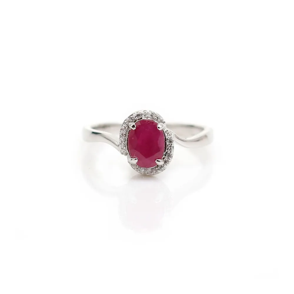Bague tourmaline en argent 925 rhodié x 1pc