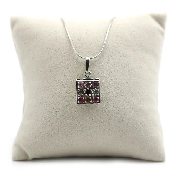 Pendentif tourmaline serti en argent 925 x 1pc