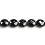 Agate Noire Ronde Plate Facette 12mm