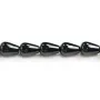 Onyx noir, goutte, 12x18mm x40cm