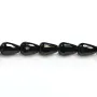 Agate noire goutte facette 10x14mm x 4 st