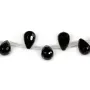 Onyx noir, goutte facette, 8x11.5mm x 40cm