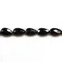 Agate de couleur noire, en forme de goutte facetté  8 * 12mm x 4pcs