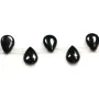 Agate noire goutte plate 8x12mm x 40cm