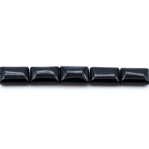 Agate de couleur noire, en forme de rectangle, 8 * 12mm x 10pcs