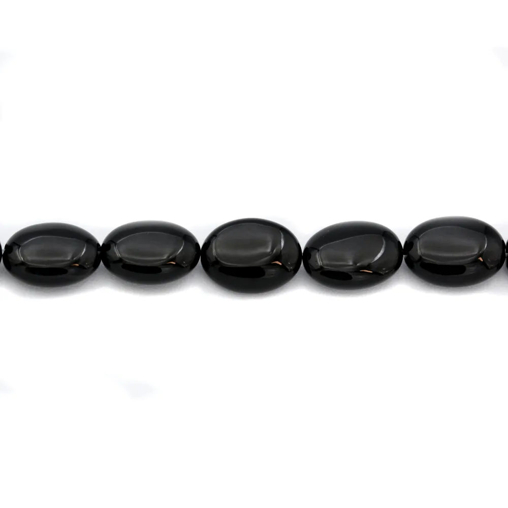 Agate noire ovale 9x13mm x 6 st