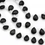 Black agate flat drop 6x9mm x 40cm