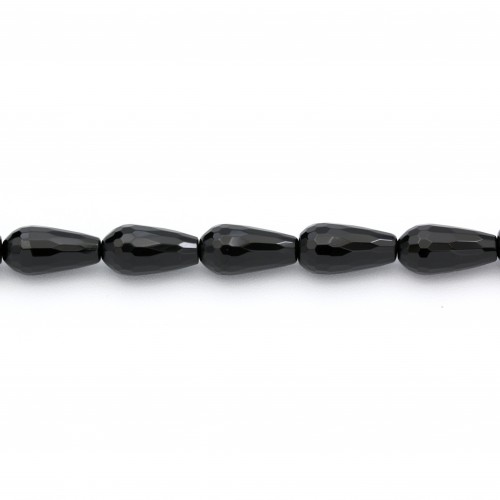Onyx, faceted drop, 8x16mm x 39cm