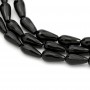 Onyx noir, goutte facette, 8x16mm x 40cm