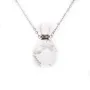 Collier en acier inox argenté avec un flacon de parfum pendentif en Howlite