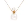 Collier en  plaquée par "flash" or sur laiton avec pendentif flacon de parfum  en Cristal de roche