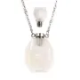 Collier en acier inox argenté avec un flacon de parfum pendentif en Cristal de roche