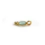 Breloque en Calcédoine ovale sur argent doré 4x11mm x 2pcs