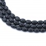 Onyx noir, ovale 6x8mm x 40cm