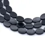 Agate noire ovale plat 10x14mm x 40cm