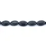 Agate Noire ovale 8x12mm x 4 perles