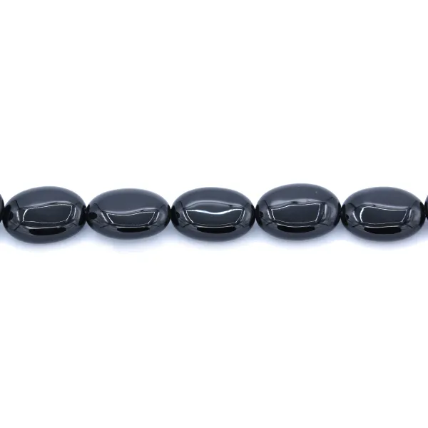 Agate noire ovale 13 x 18mm x 4pcs