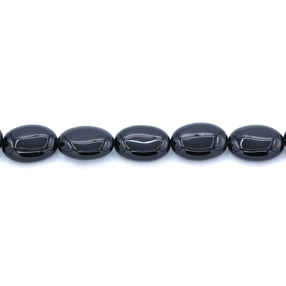 Agate noire ovale 13 x 18mm x 4pcs