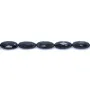 Black onyx, oval faceted, 15x30mm x 40cm