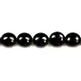 Agate de couleur noire, de forme ronde plate, 12mm x 5pcs
