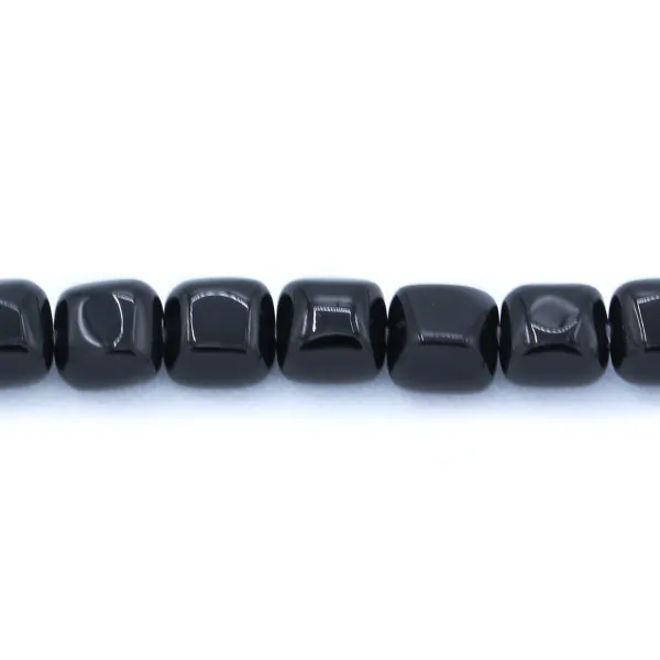 Agate noire de forme carré 6mm x 6 pcs