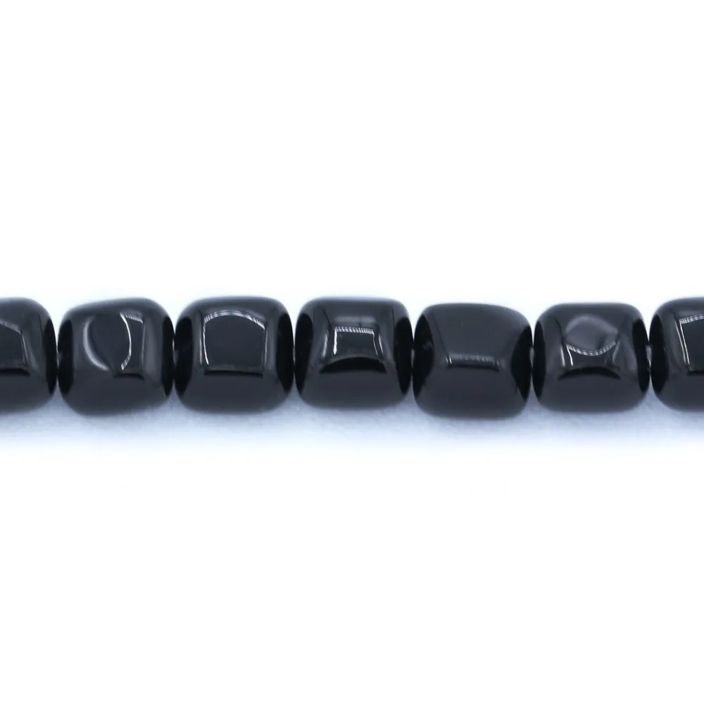 Agate noire de forme carré 6mm x 6 pcs