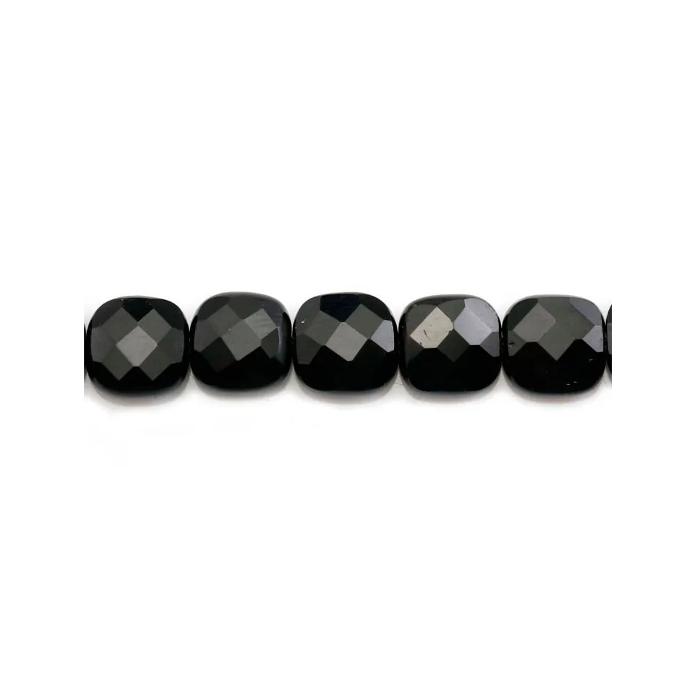 Agate noire de forme carré facetté 8mm x 4pcs