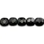 Onyx noir, carré facetté 8mm x 39cm