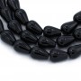 Onyx noir, goutte, 12x18mm x40cm