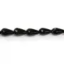 Onyx noir, goutte facette, 8x12mm x 40cm