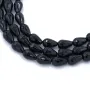 Onyx noir, goutte facette, 8x12mm x 40cm