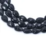 Onyx noir, goutte facetté, 8x12mm x 40cm