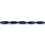 Onyx noir, tonnelet facette, 10.5x30mm x 40cm
