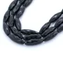 Onyx noir, tonnelet facette, 10.5x30mm x 40cm