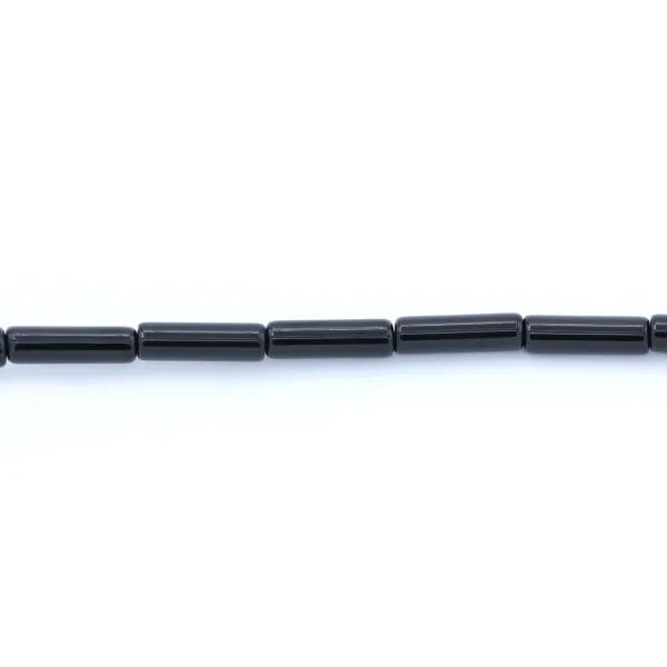 Agate de couleur noire, en forme de tube, 4.5 * 13mm x 10pcs
