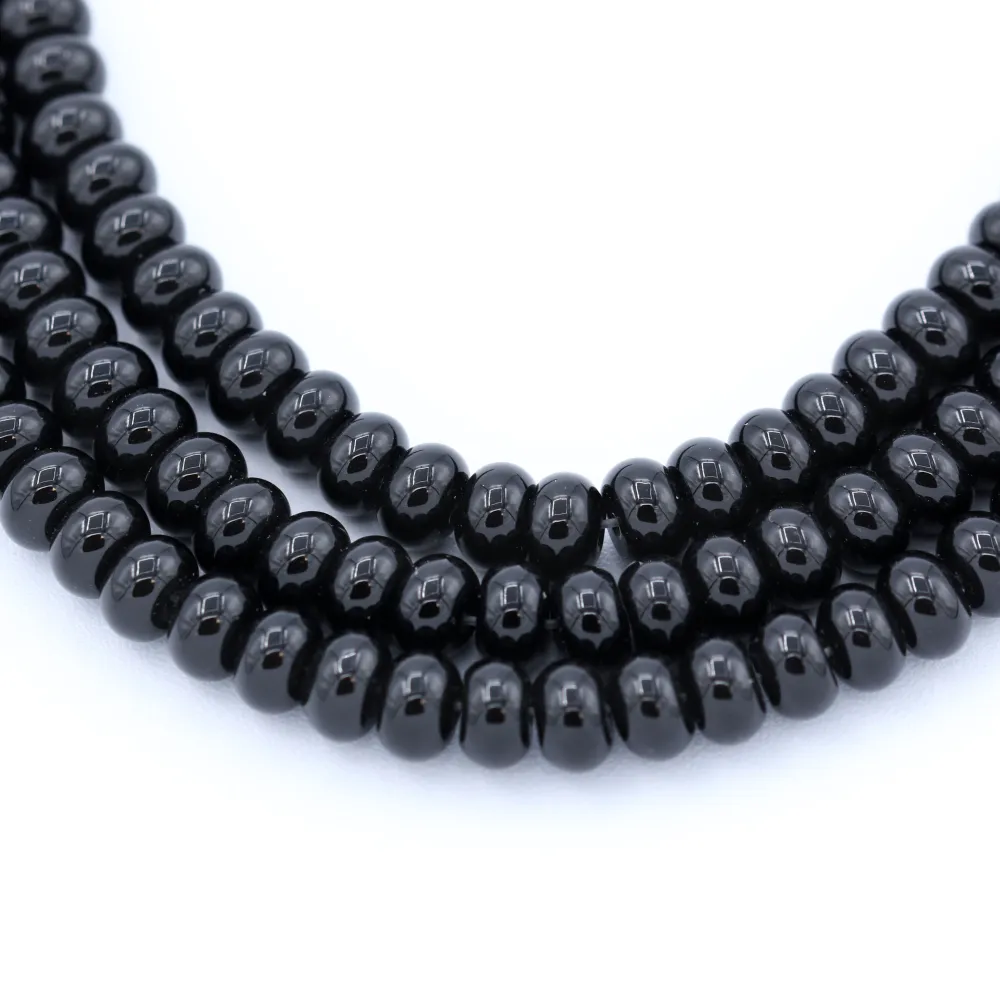 Onyx noir, rondelle, 5x8mm x 40cm