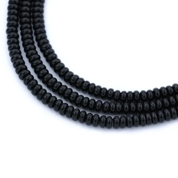 Onyx noir, rondelle 2x4mm x 40cm