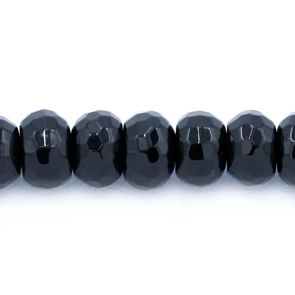Agate Noire Rondelle Facette