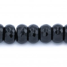 Agate Noire Rondelle Facette