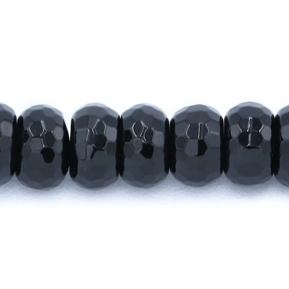 Agate Noire Rondelle Facette