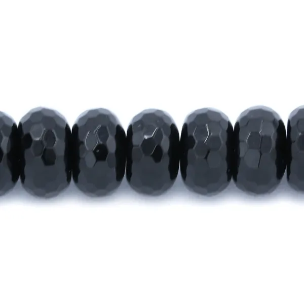 Agate Noire Rondelle Facette