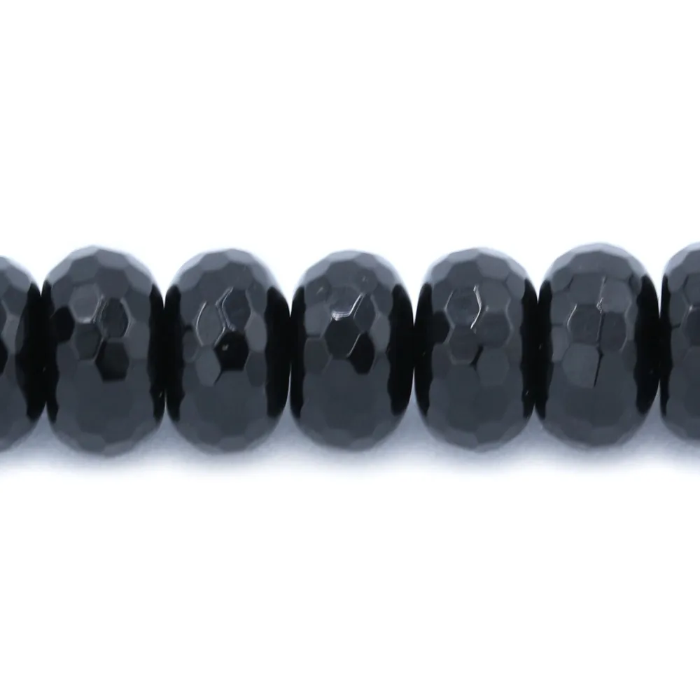 Agate Noire Rondelle Facette