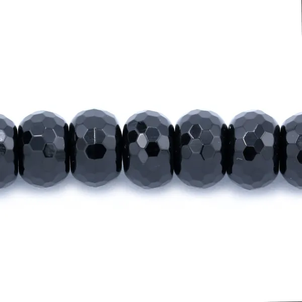 Agate Noire Rondelle Facette