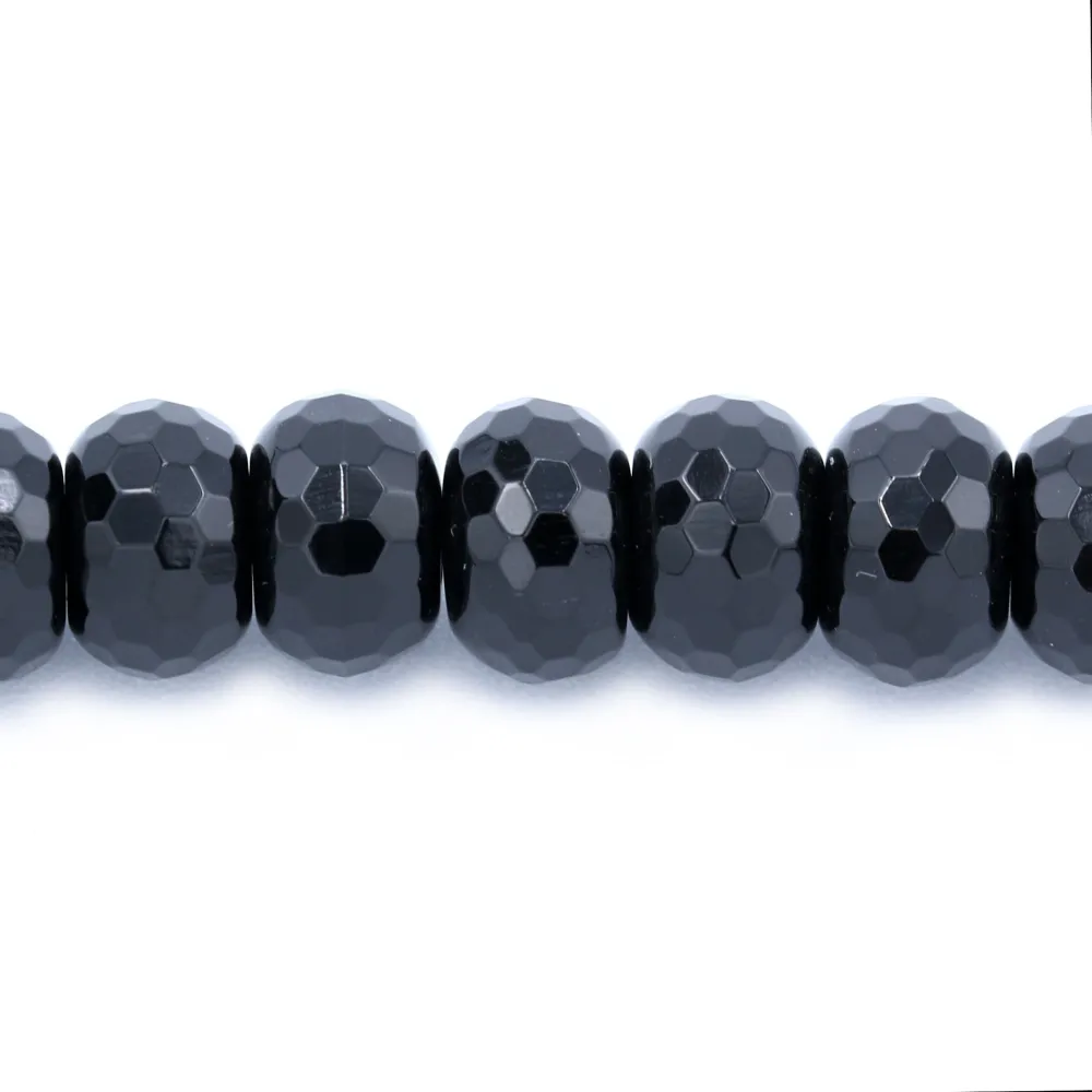 Agate Noire Rondelle Facette