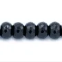 Onyx noir, rondelle facette, 10x14mm x 40cm